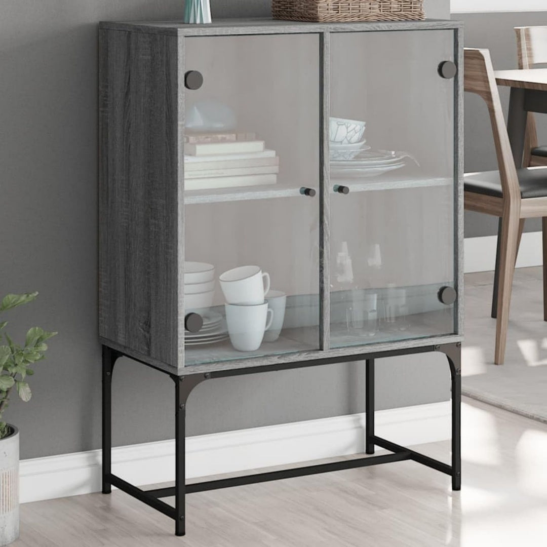 Sideboard mit offenen Ablagen, Glastueren und geschlossenem Stauraum