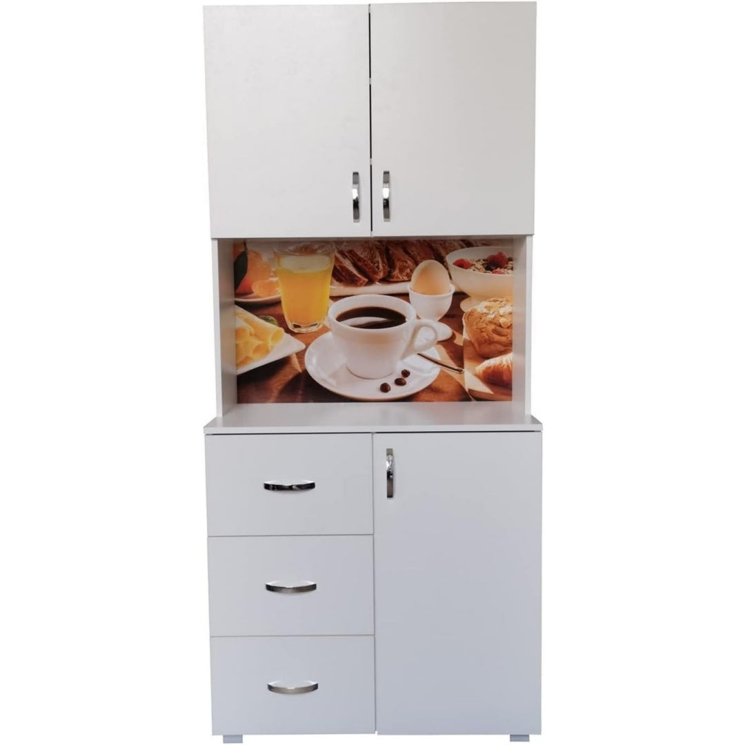 Hochschrank mit 3 Schubladen und geschlossenem Stauraum