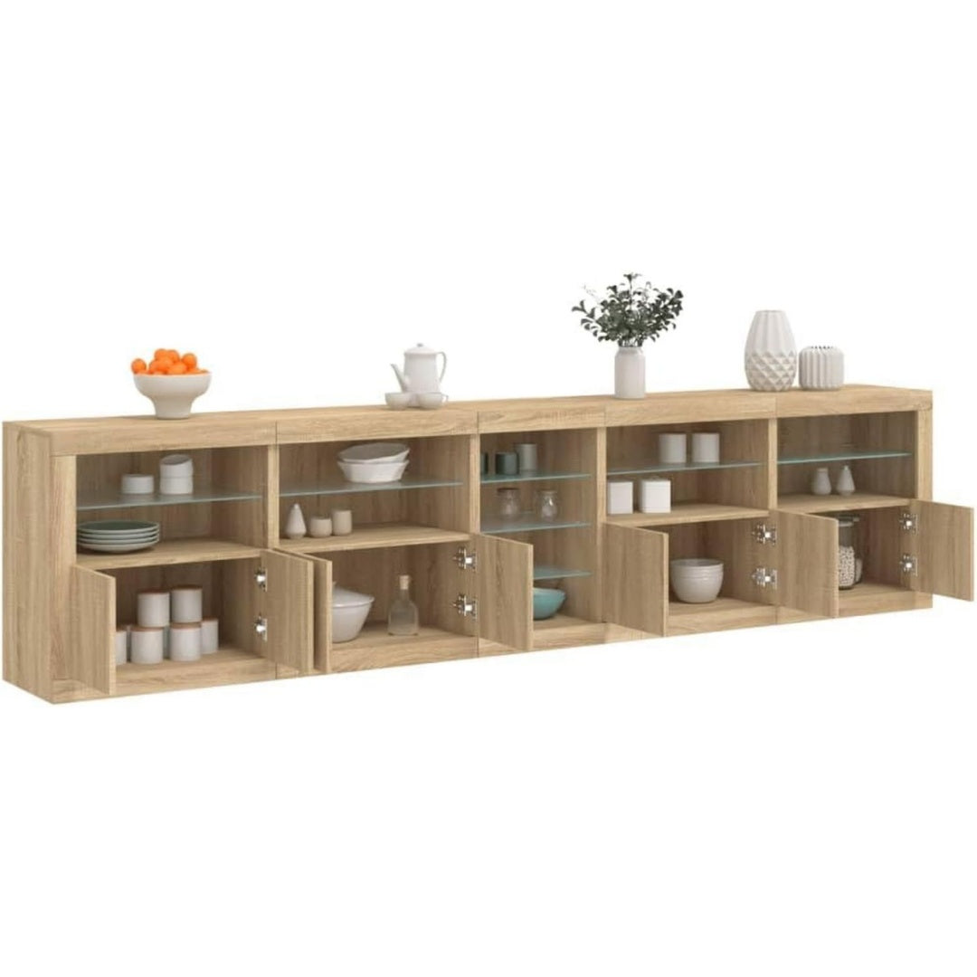 Sideboard mit den Massen 283 x 37 x 67 cm in Eichenbraun