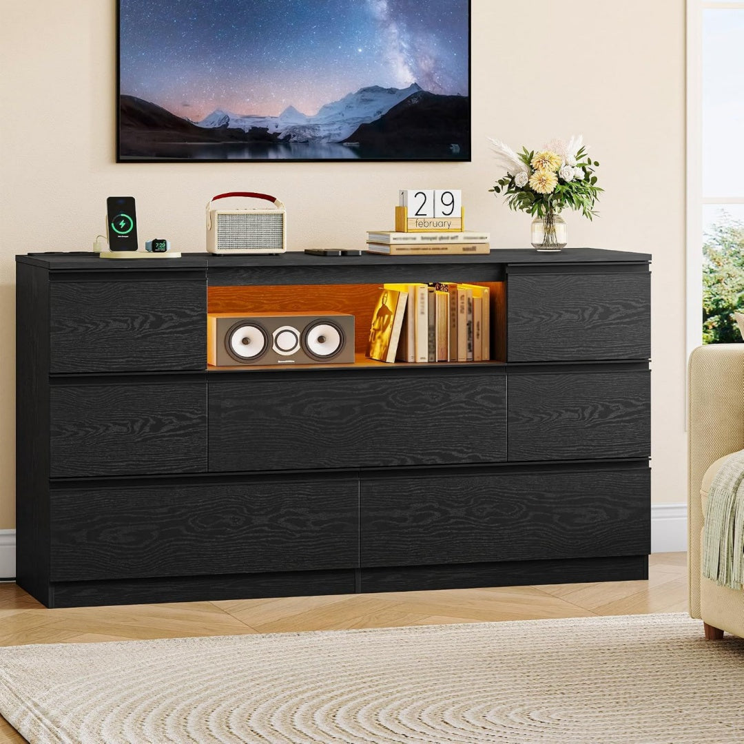 Sideboard verbindet 7 Schubladen und LED Beleuchtung