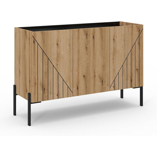 3 Tueren treffen bei dem Sideboard auf verstellbare Ablagen