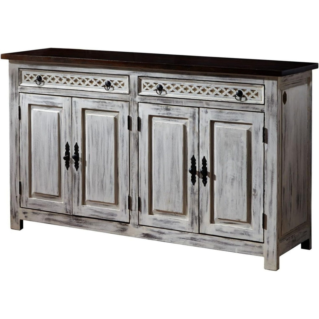 Sideboard aus Massivholz und Akazienholz mit 2 Schubladen