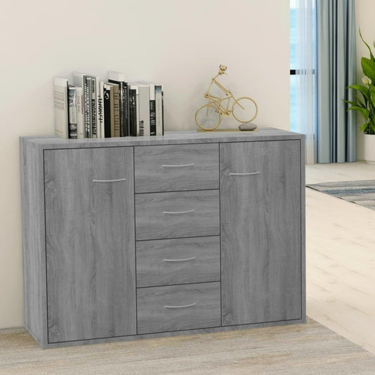 4 Schubladen und geschlossenen Stauraum an dem Sideboard